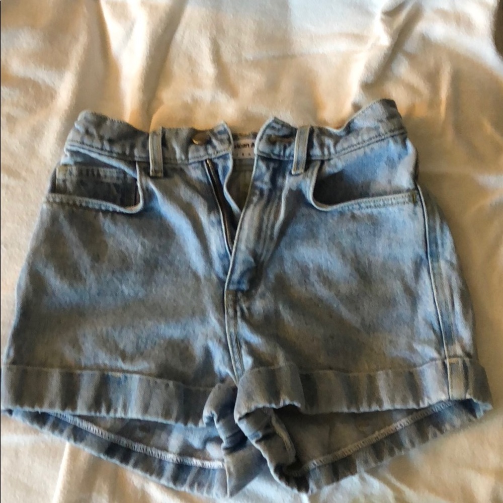 American Apparel High Waisted Jean Shorts